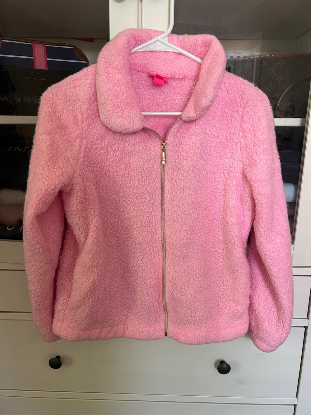 Lilly Pulitzer Plush Pink Sherpa Zip Jacket